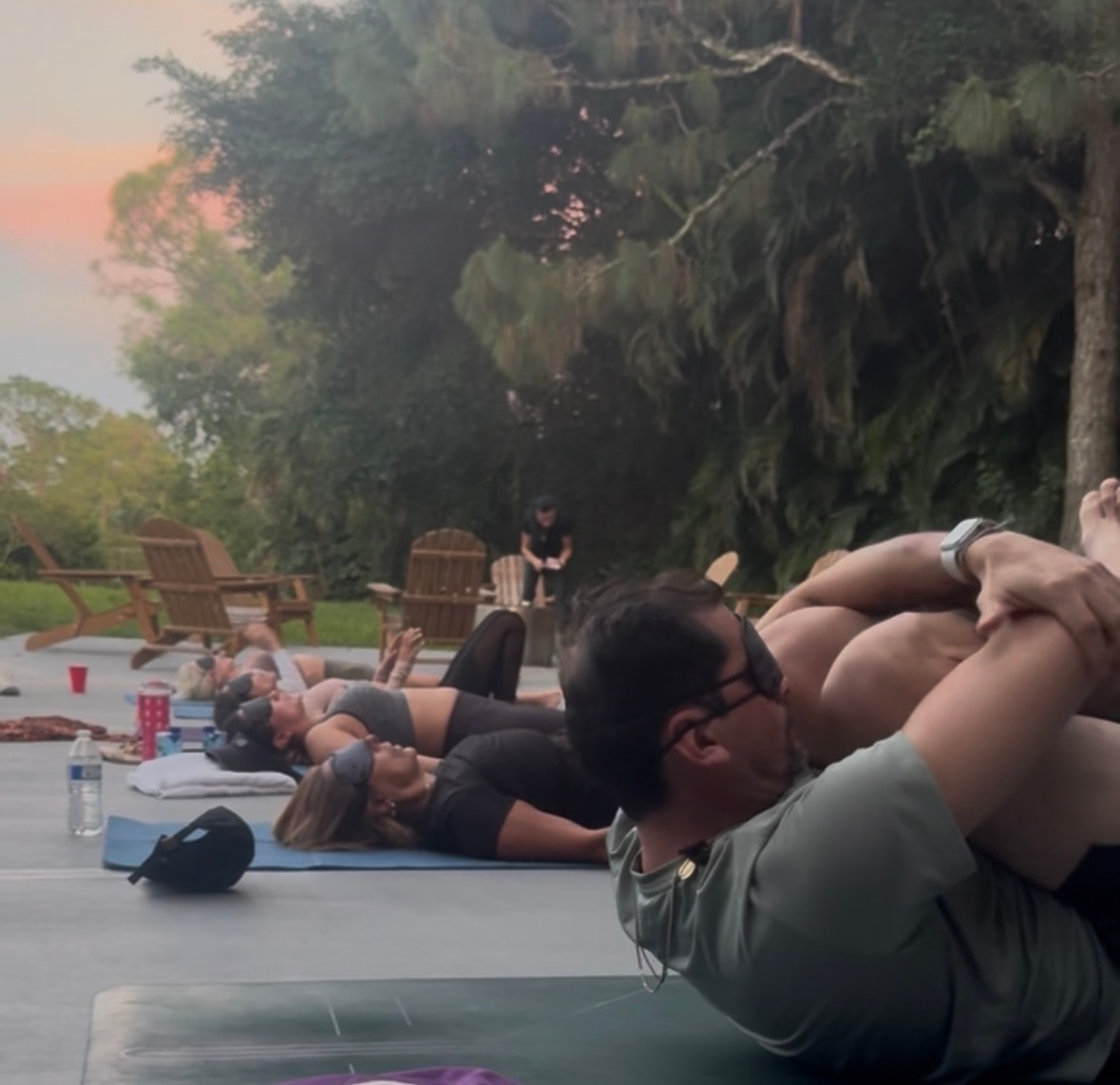Outdoor breathwork and yoga session